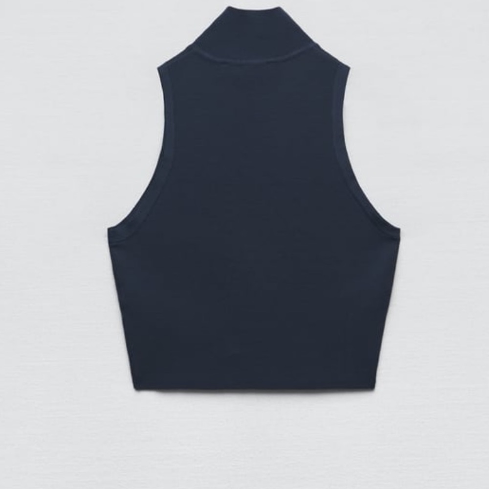 NWT ZARA BASIC MOCK NECK KNIT TOP - Picture 7 of 7